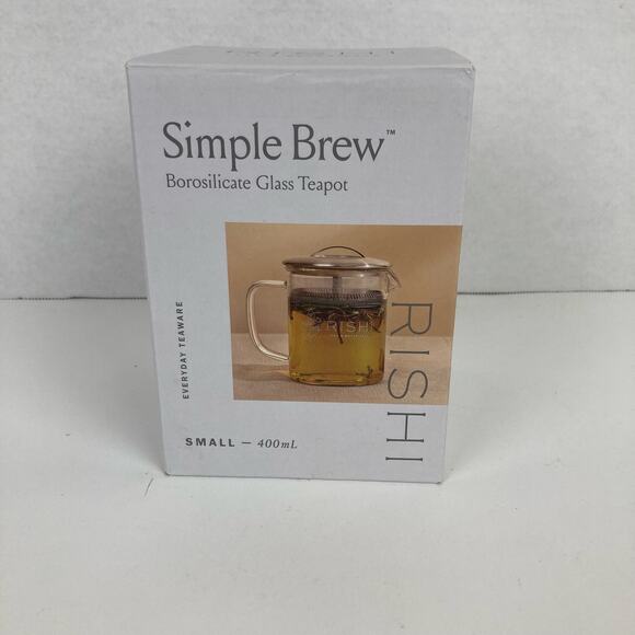 Simple Brew, Borosilicate Glass Teapot 13.5 fl oz (400 ml) Clear Steeping Strain - Picture 1 of 7